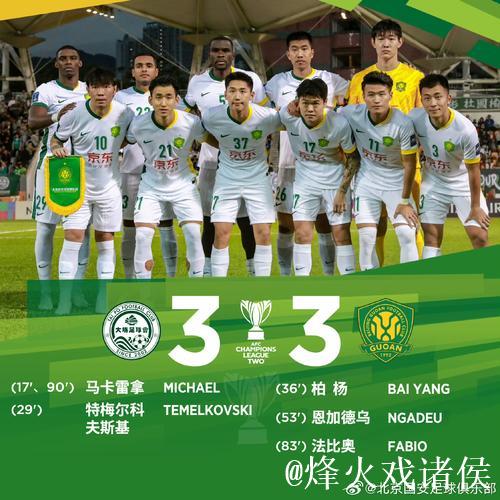 国安亚冠二级联赛客场0-3失利，两轮战罢小组排名垫底